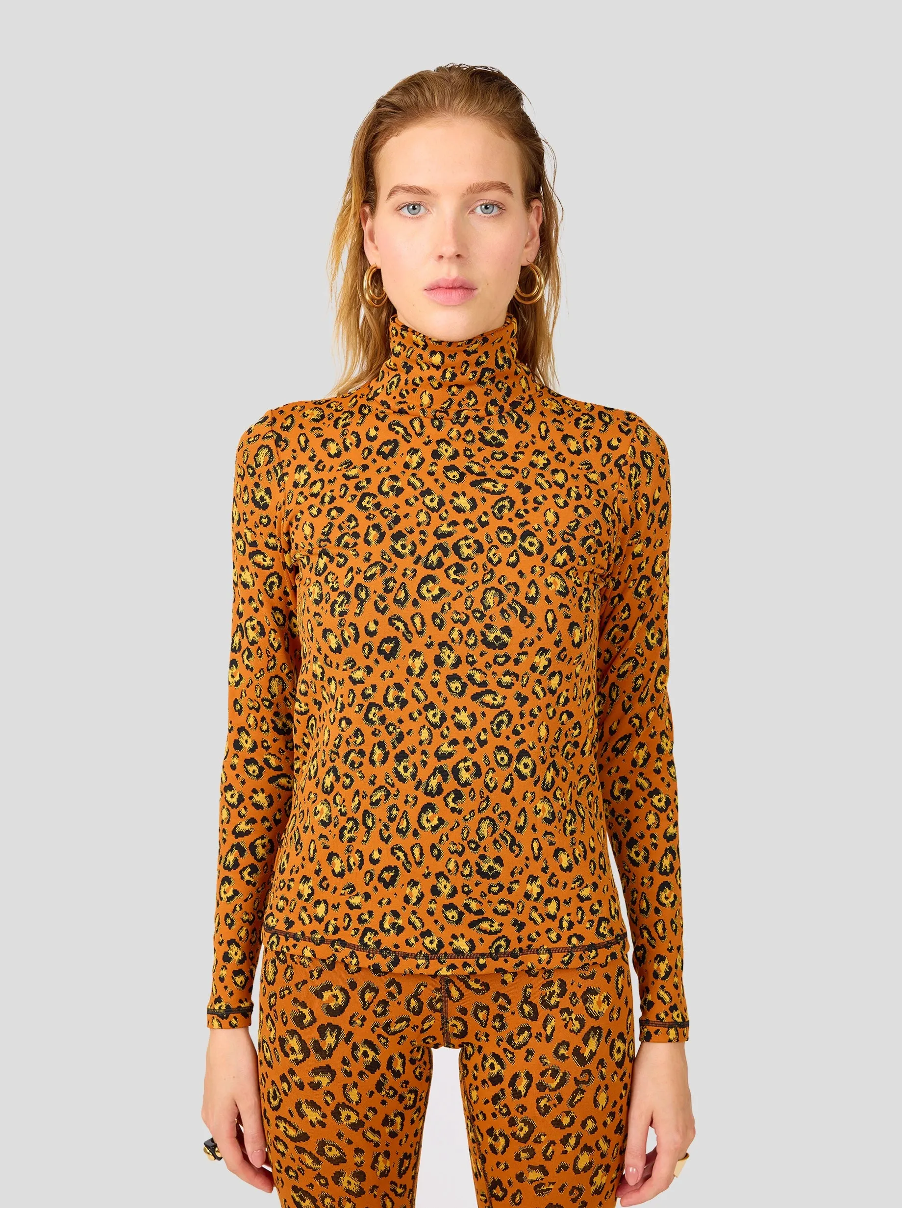 Socco undershirt in ochre Leopard jersey