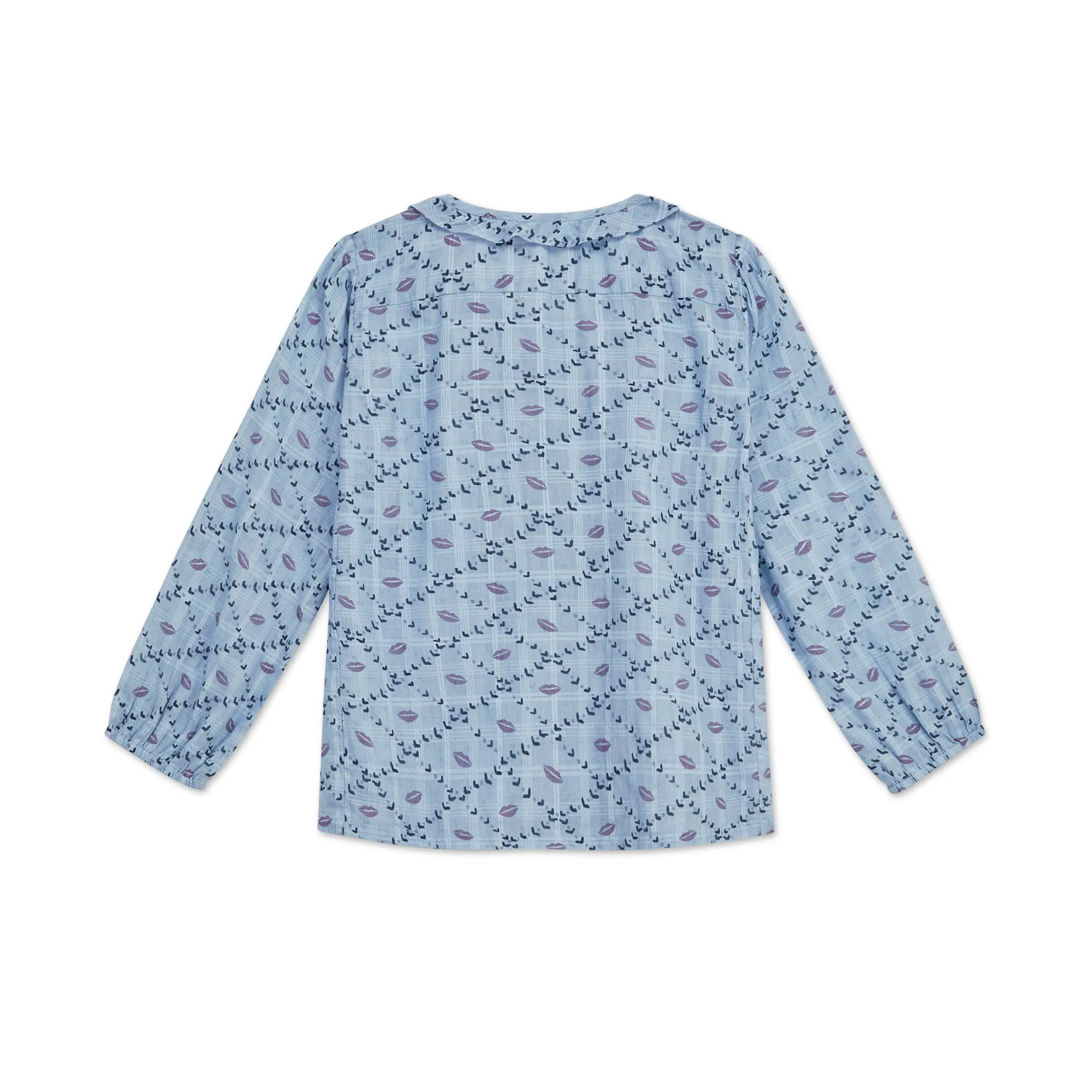 Soft Cotton jacquard Blitsy blue print Diki blouse