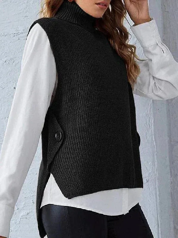 Stylish Women's Knitted Button Cardigan Vest for Fall and Winter