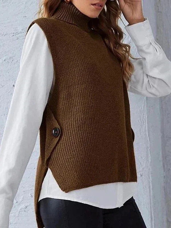 Stylish Women's Knitted Button Cardigan Vest for Fall and Winter