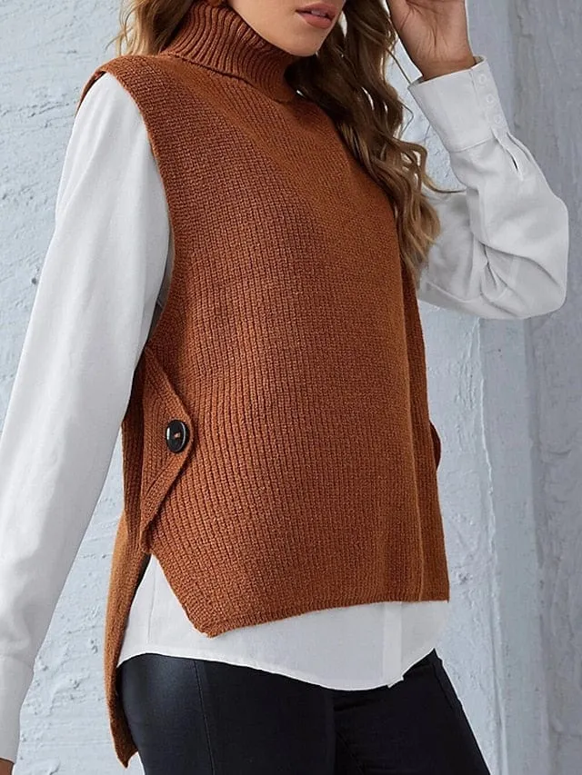 Stylish Women's Knitted Button Cardigan Vest for Fall and Winter