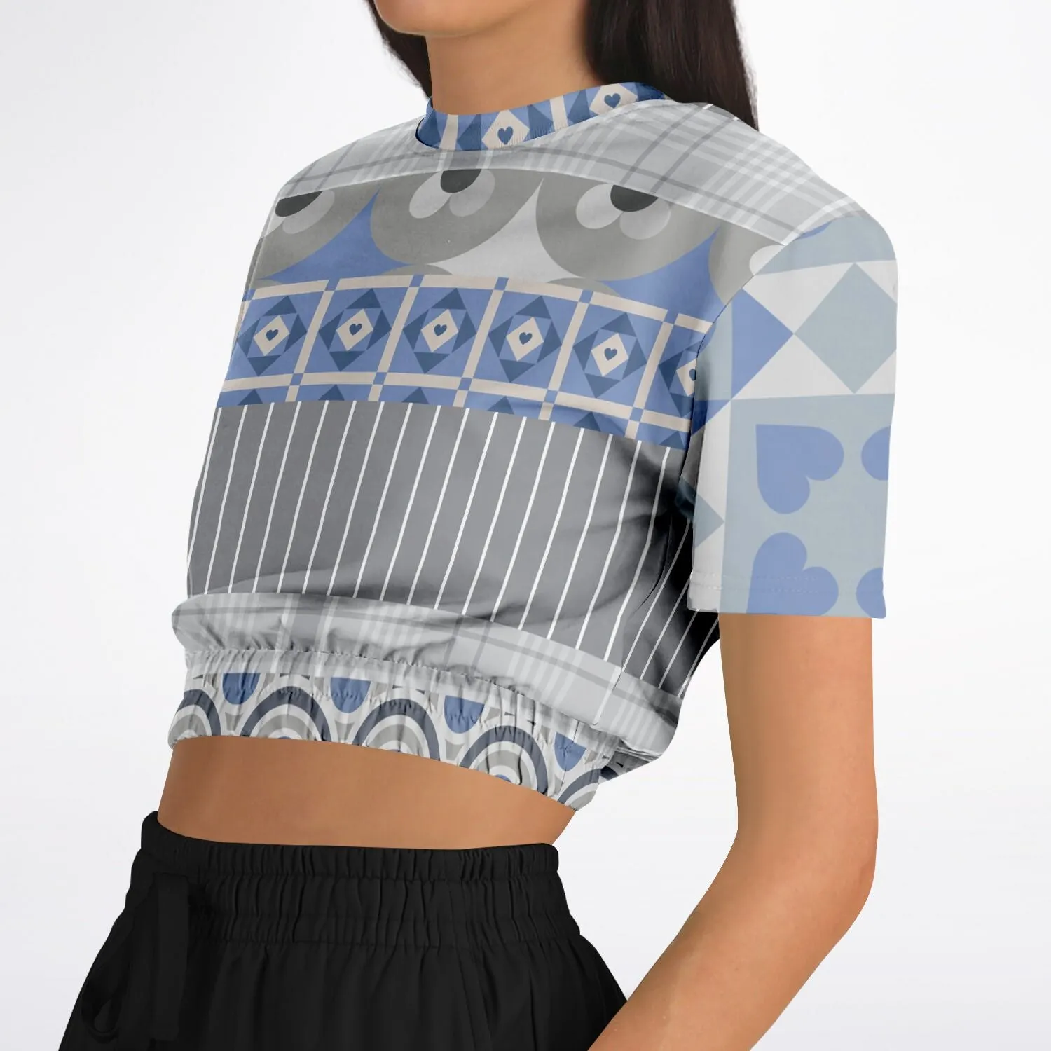 Tranquility Short Sleeve Cropped Eco-Poly Sweater