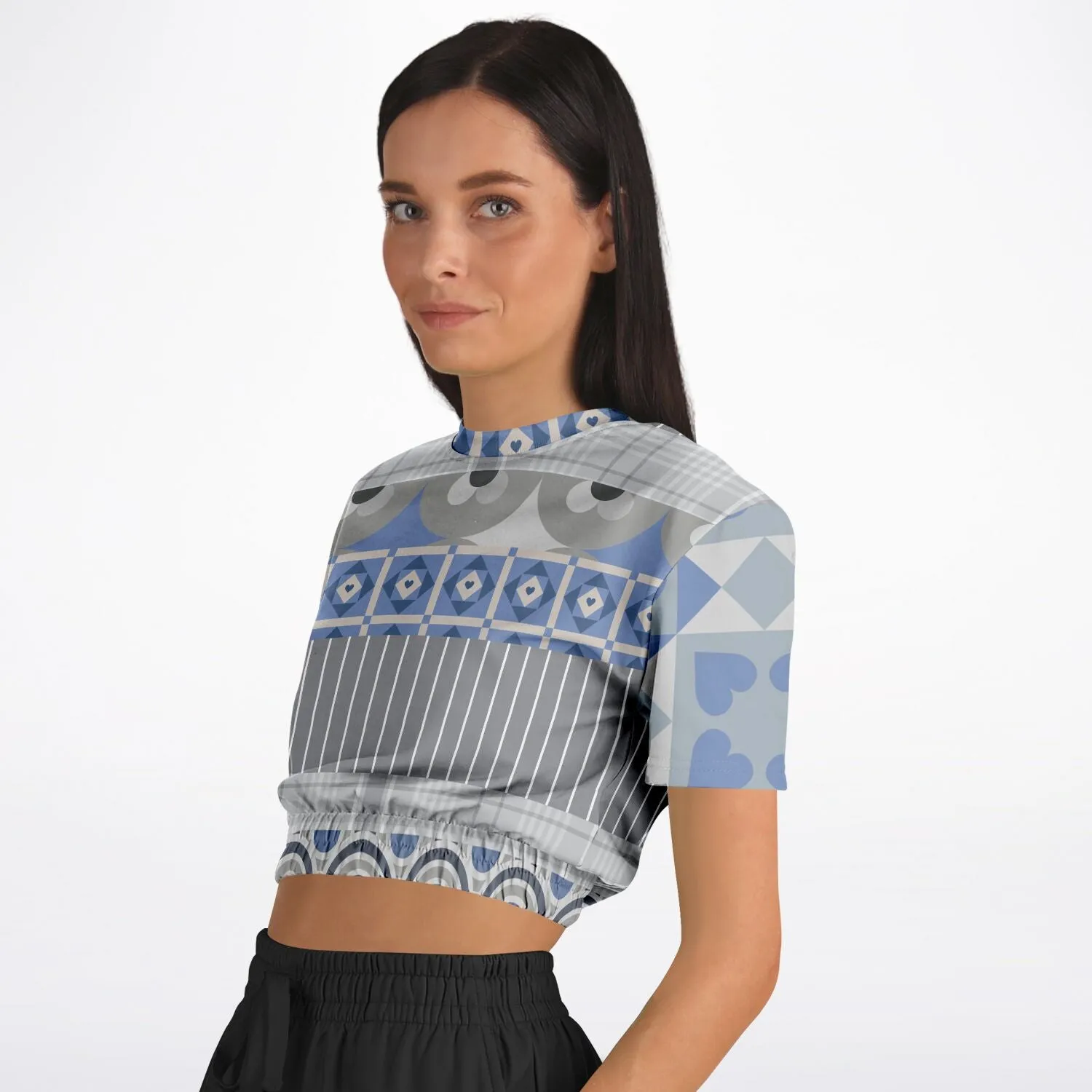 Tranquility Short Sleeve Cropped Eco-Poly Sweater