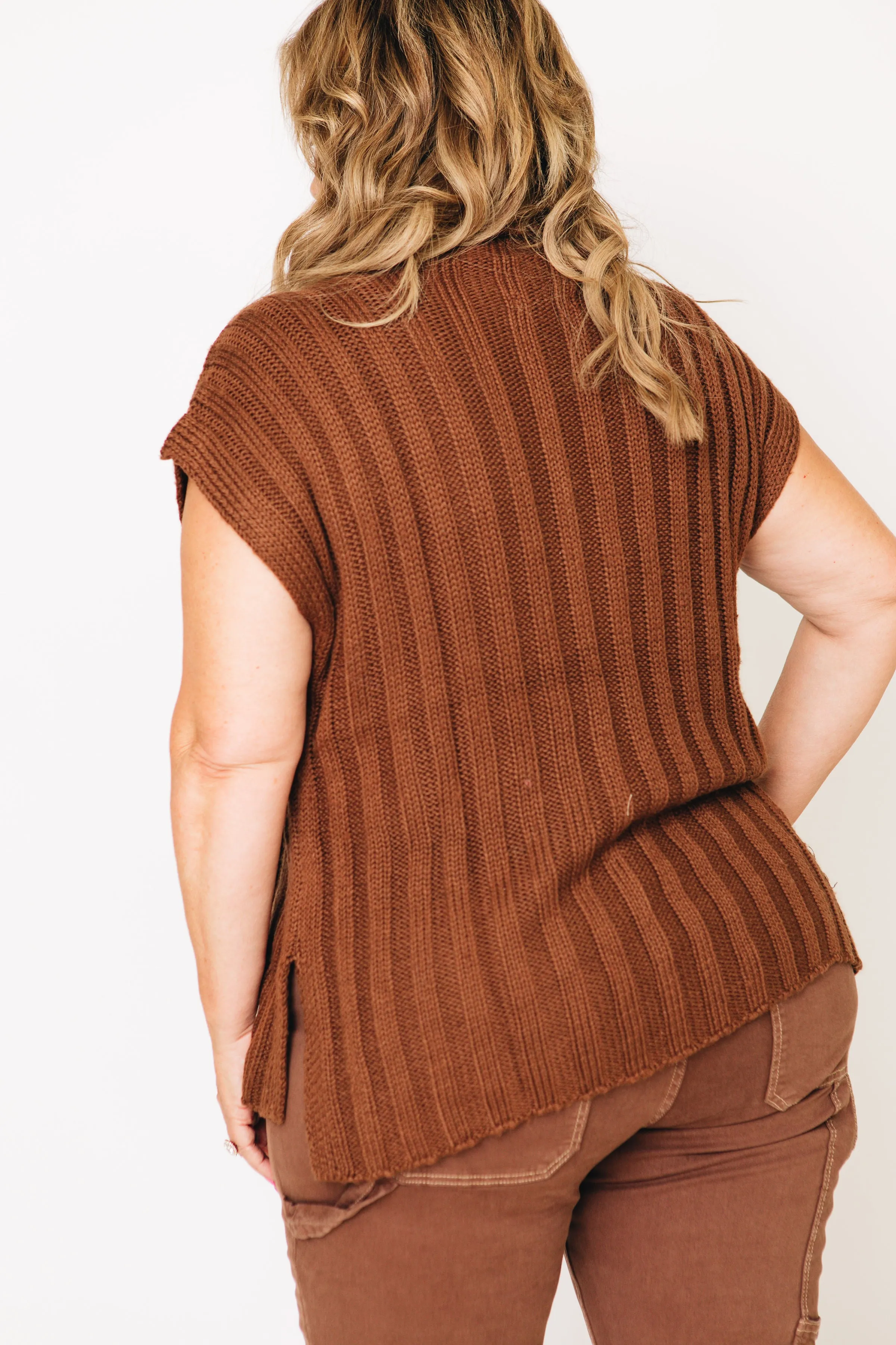 Turtle Neck Sweater Vest Top (S-L)