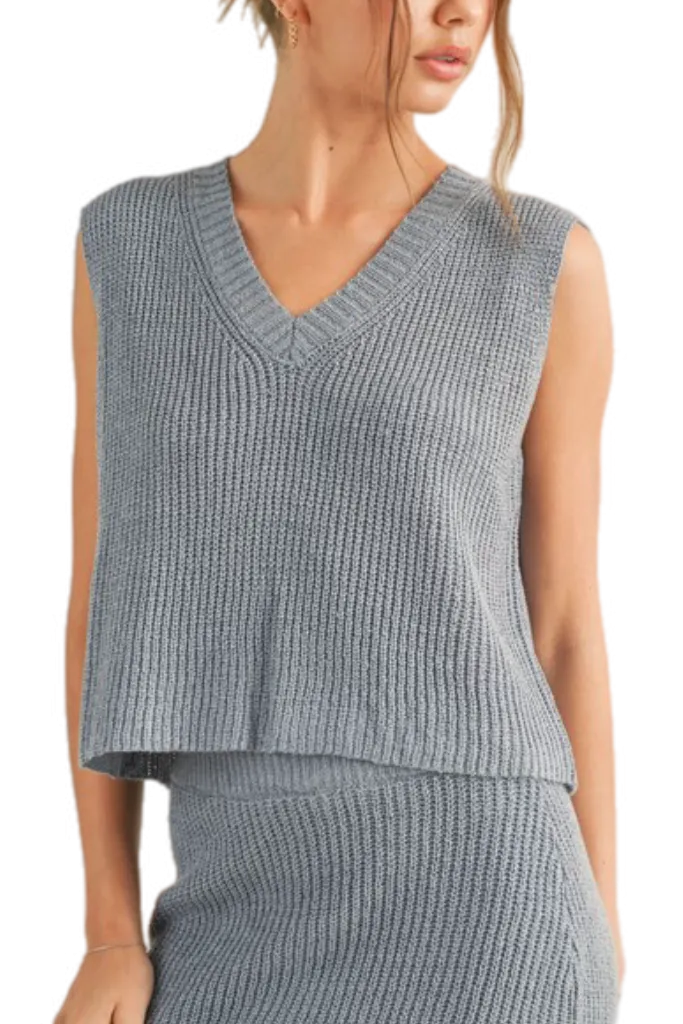 V Neck Knitted Vest