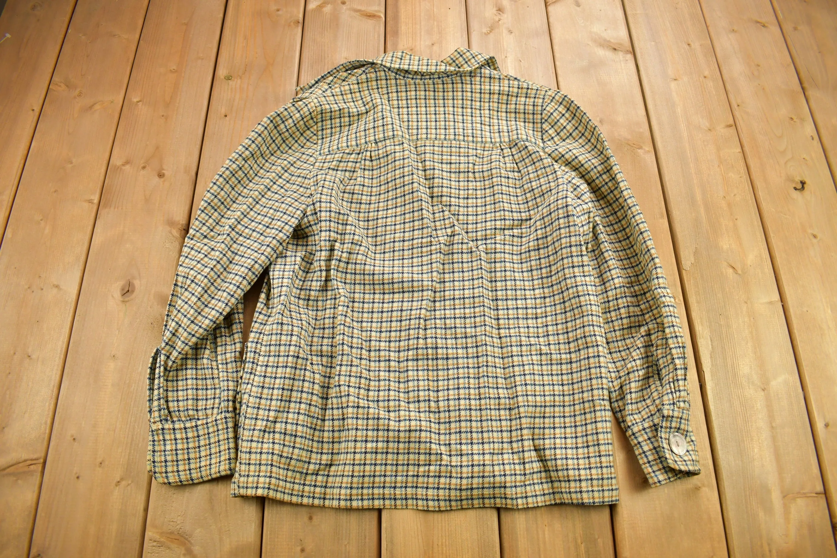 Vintage 1950s Pendleton Plaid Button Up Blazer Jacket / 100% Virgin Wool / True Vintage / Made In USA / Flannel