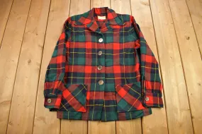 Vintage 1970s Pendleton Plaid Button Up Blazer Jacket Size / 100% Virgin Wool / True Vintage / Made In USA / Flannel