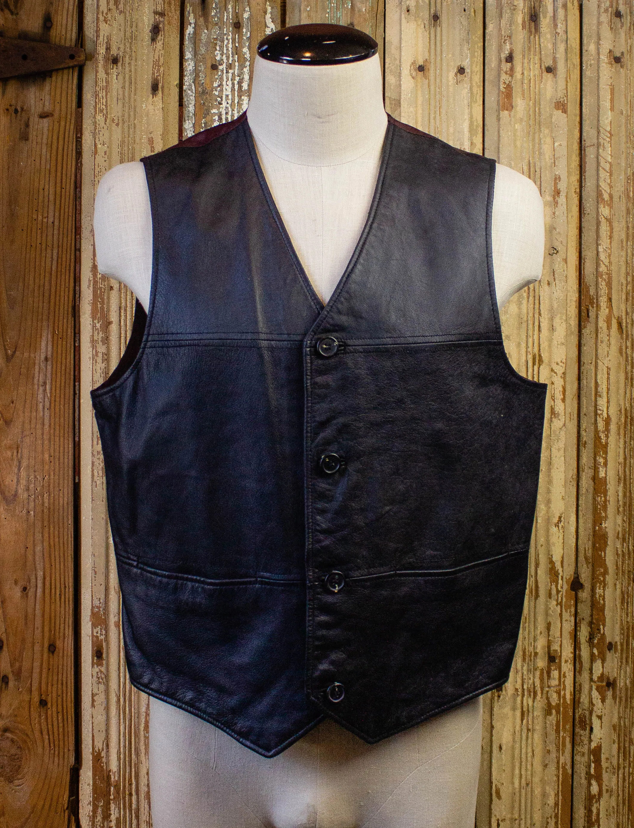 Vintage Wilsons Pelle Studio Leather Vest 90s Black XL