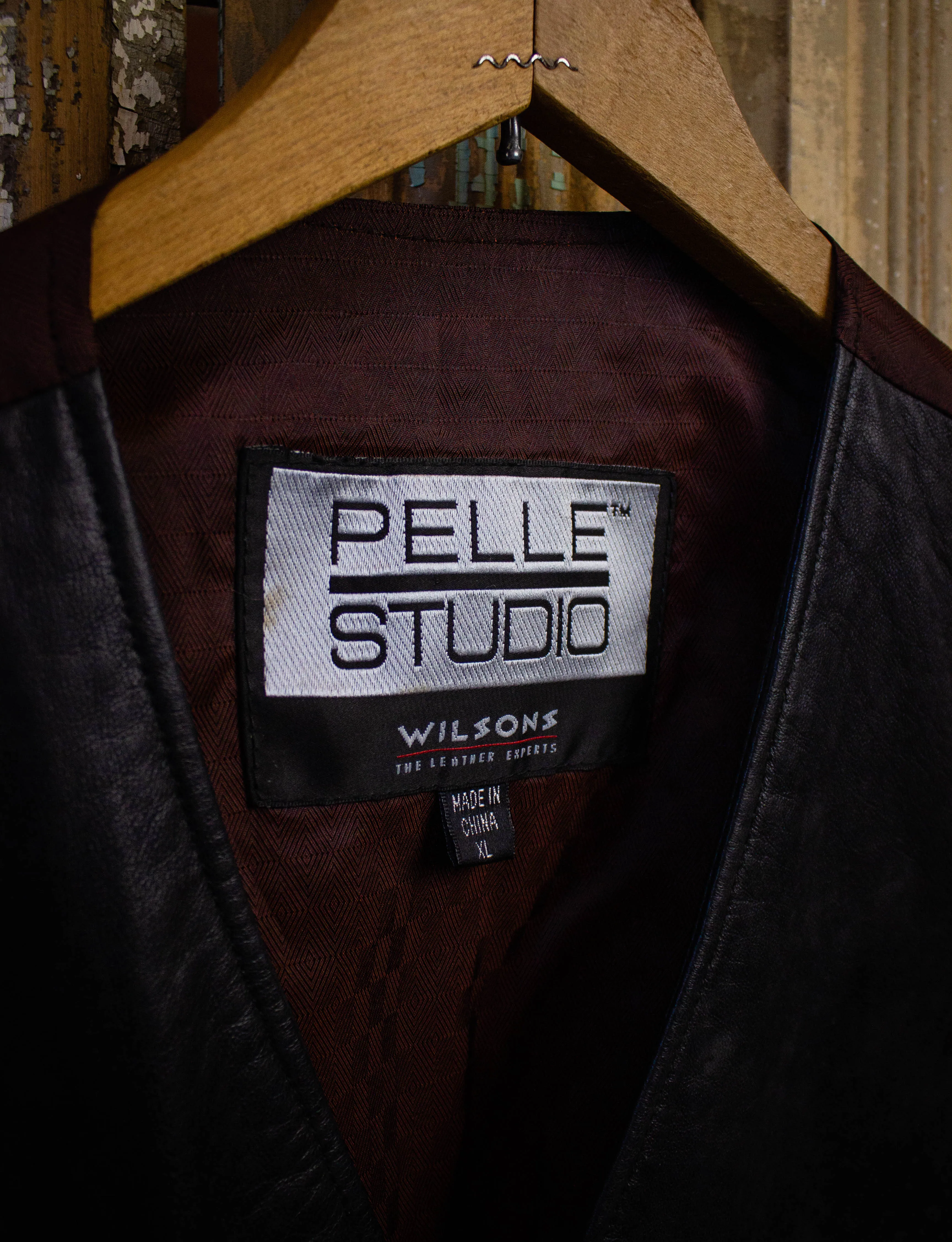 Vintage Wilsons Pelle Studio Leather Vest 90s Black XL