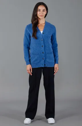 Womens Lambswool V Neck Cardigan with Pockets