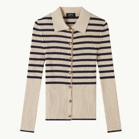 Women's Mallory Cardigan - Ecru/Dark Navy