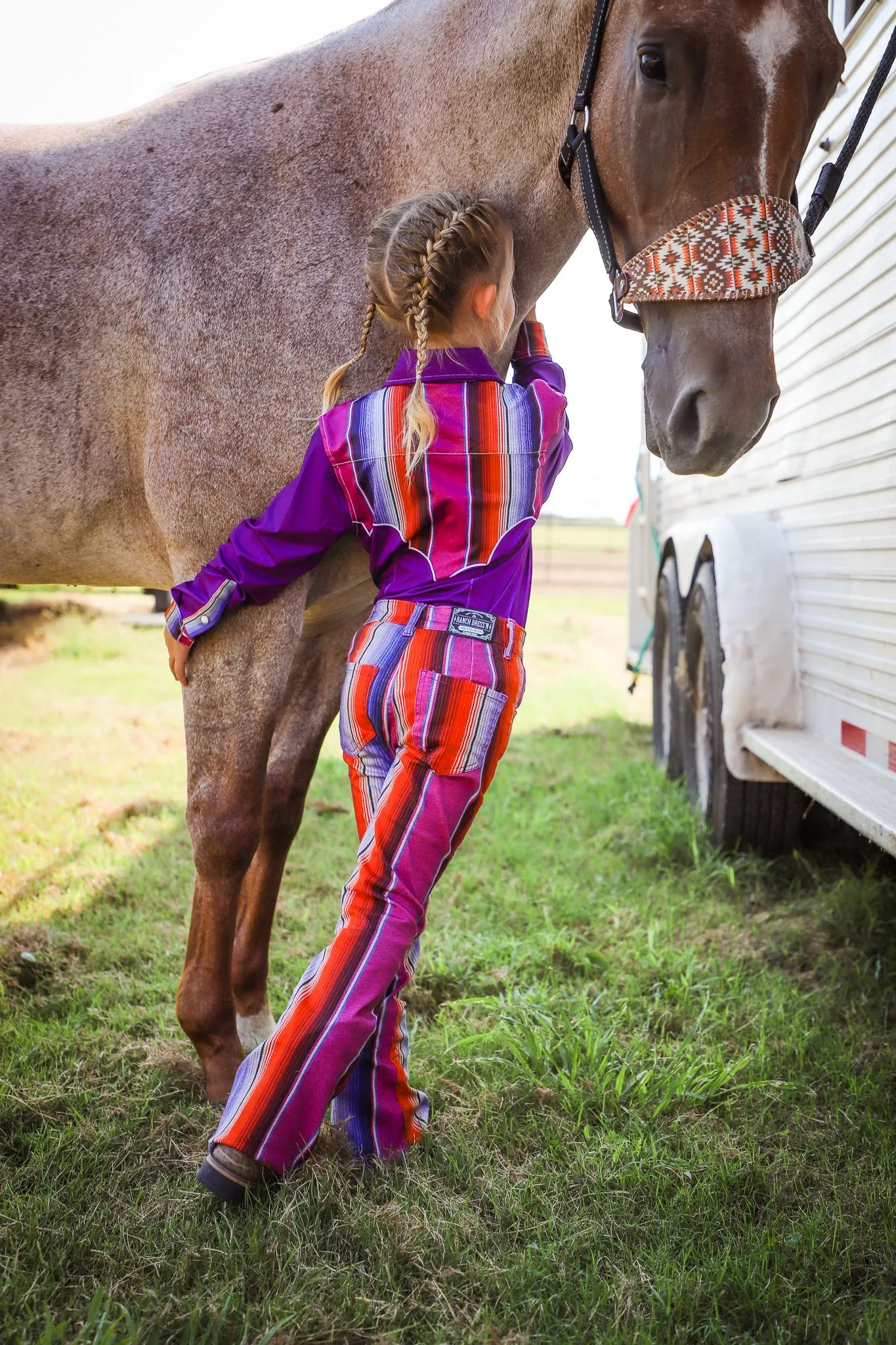 *YOUTH* PURPLE SERAPE PERFORMANCE RODEO SHIRT